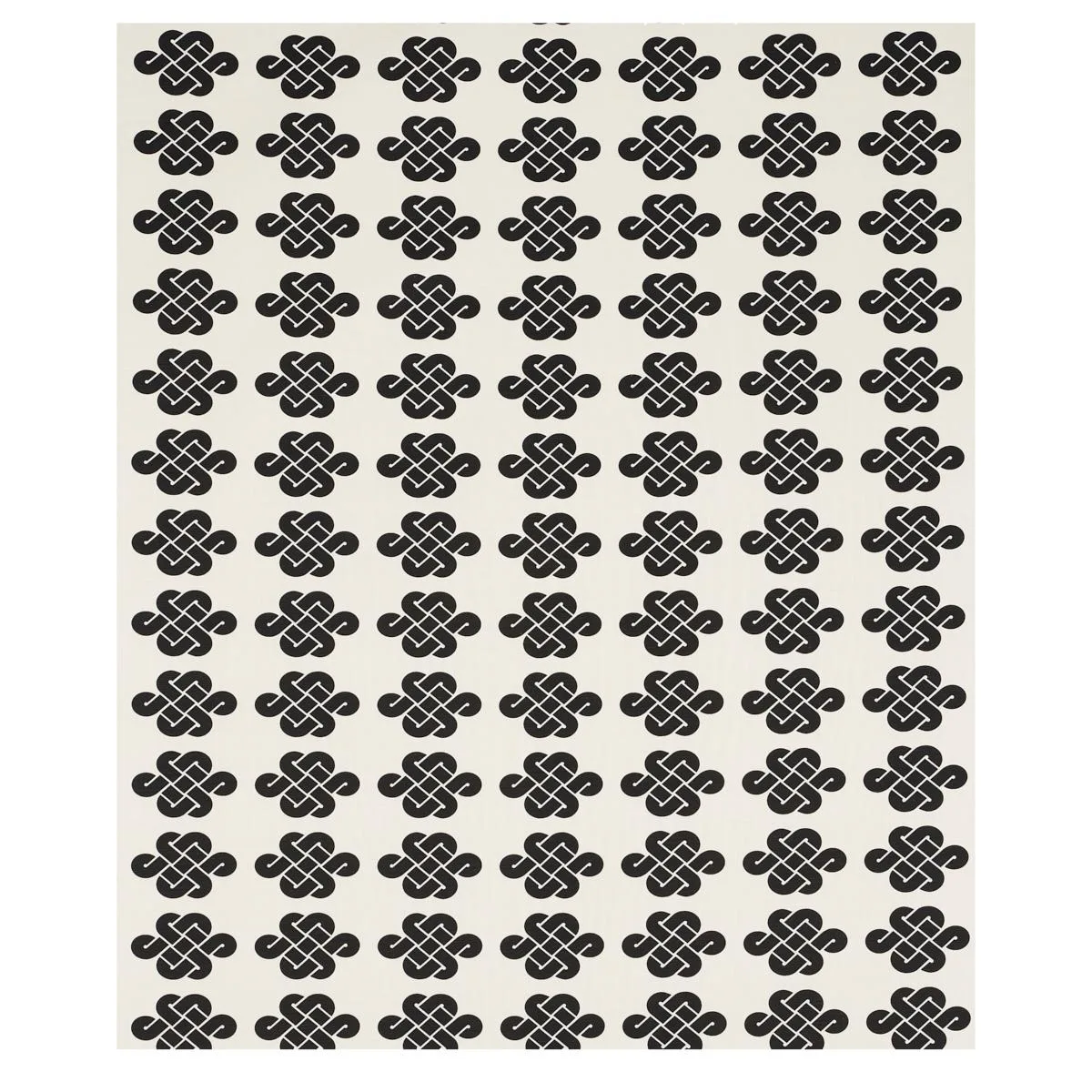 Schumacher 180030 Penelope Knot Black fabric swatch