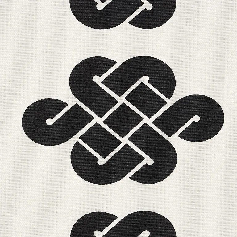 Schumacher 180030 Penelope Knot Black fabric swatch