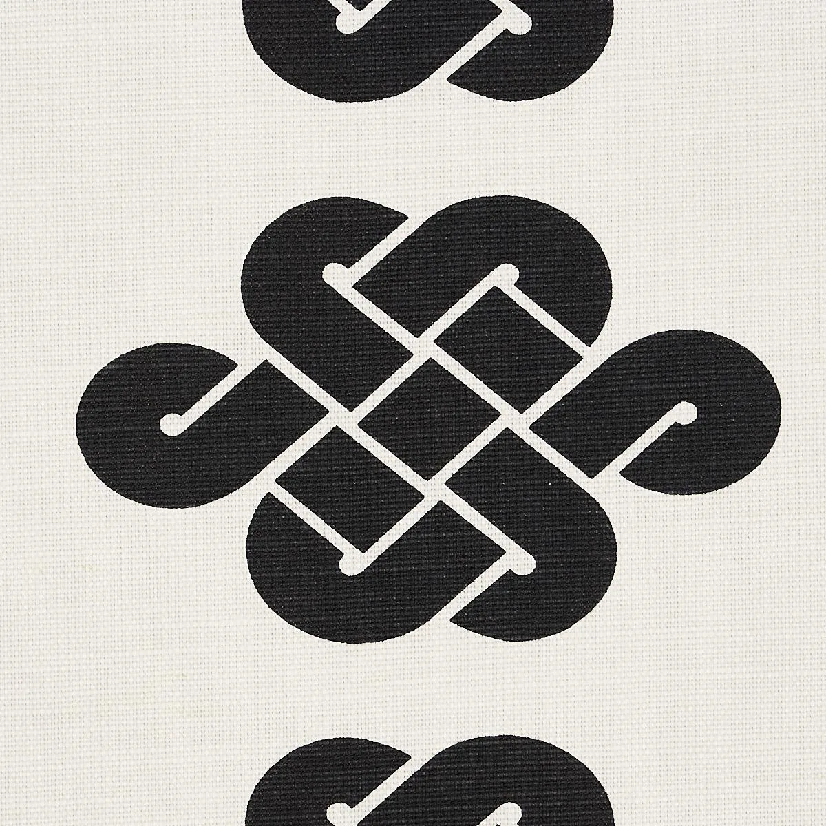 Schumacher 180030 Penelope Knot Black fabric swatch