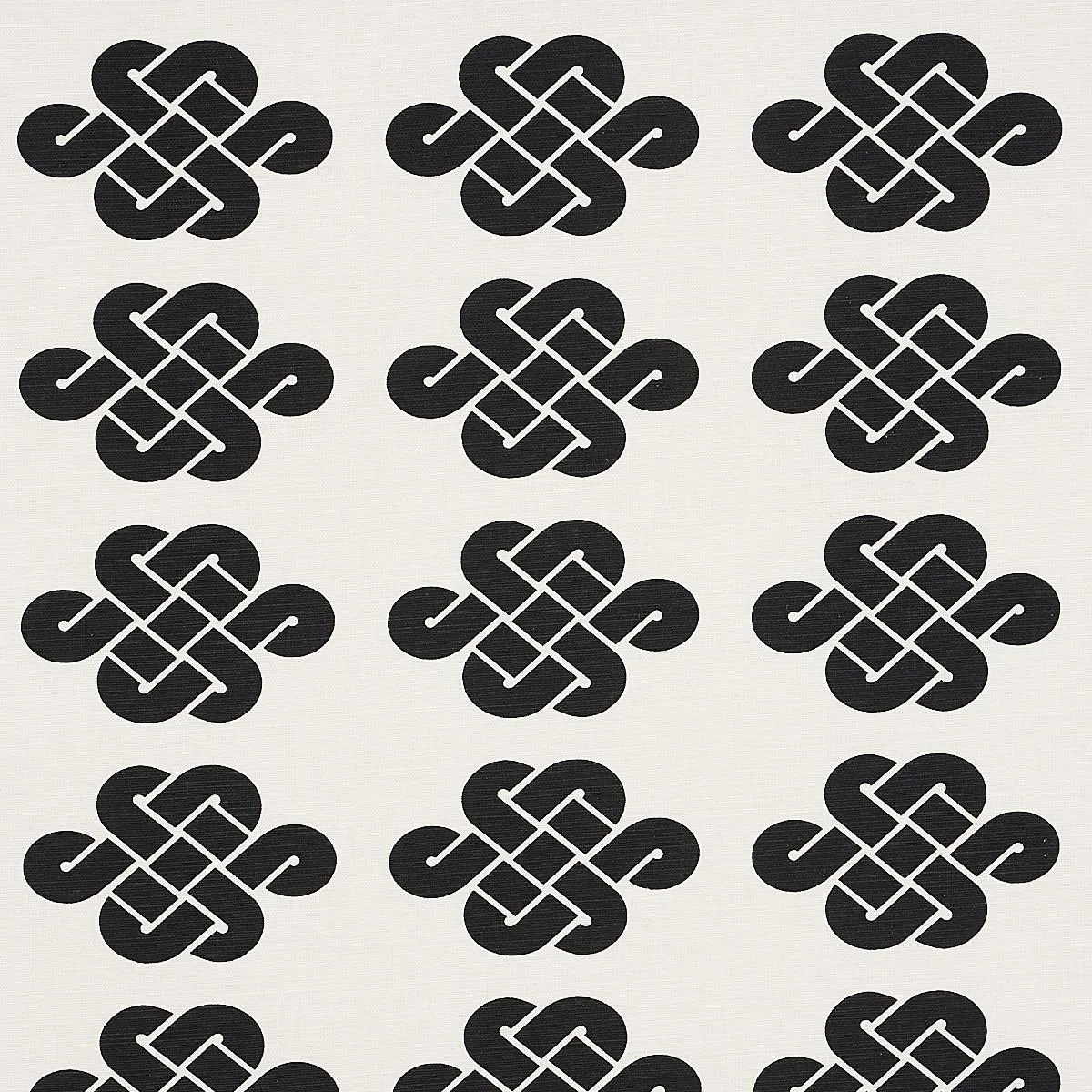 Schumacher 180030 Penelope Knot Black fabric swatch
