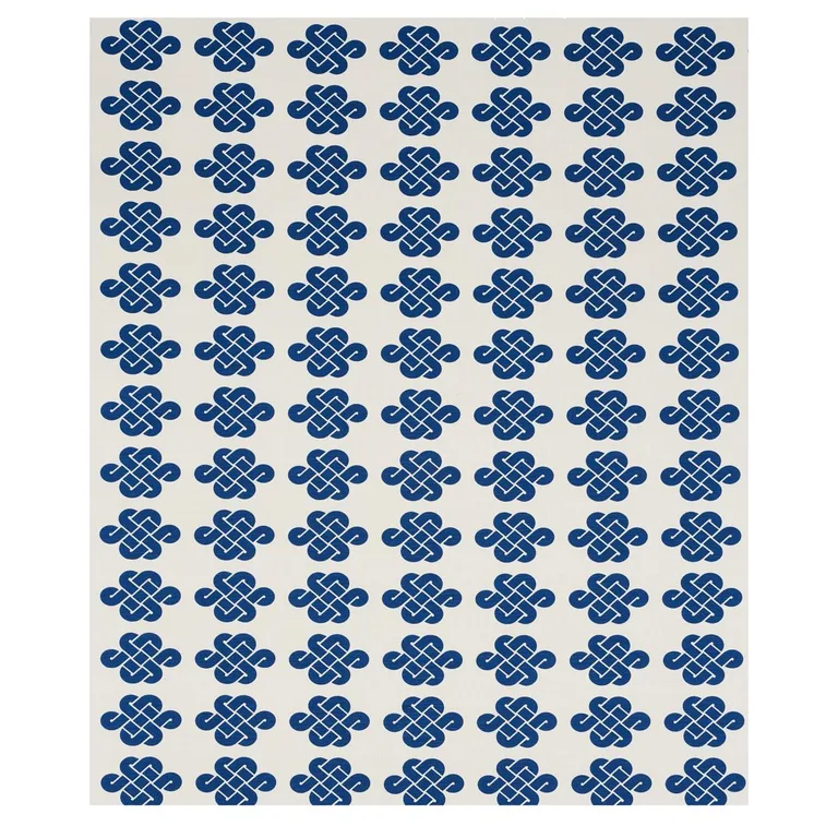 Schumacher 180031 Penelope Knot Blue fabric swatch