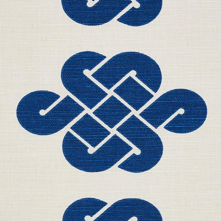 Schumacher 180031 Penelope Knot Blue fabric swatch