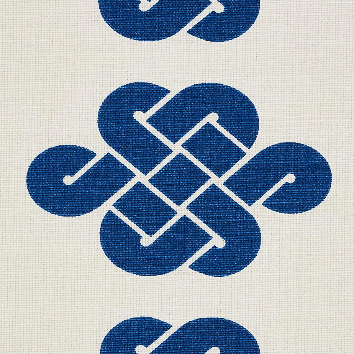 Schumacher 180031 Penelope Knot Blue fabric swatch