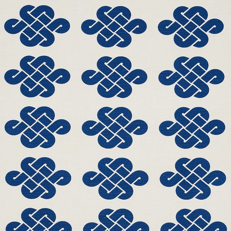 Schumacher 180031 Penelope Knot Blue fabric swatch