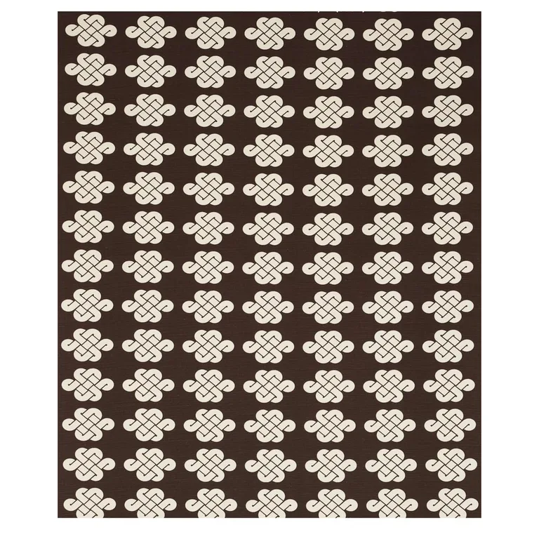 Schumacher 180032 Penelope Knot Brown fabric swatch