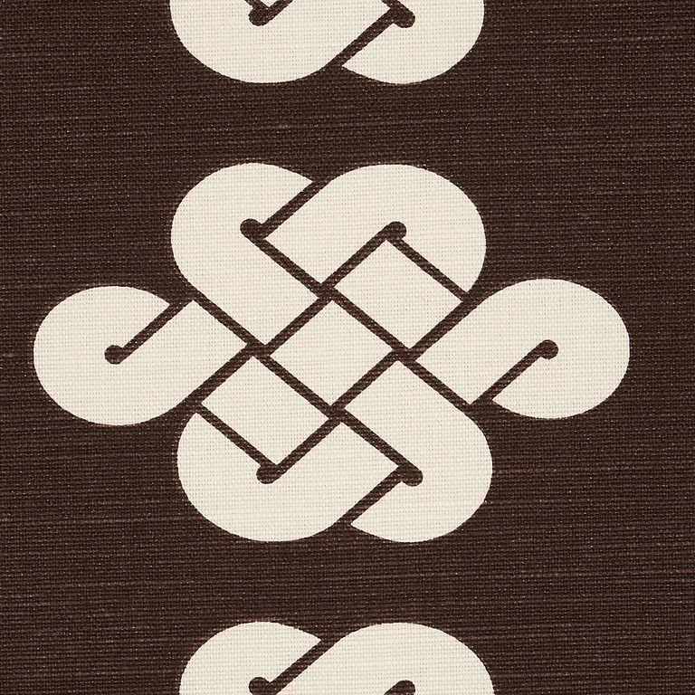 Schumacher 180032 Penelope Knot Brown fabric swatch