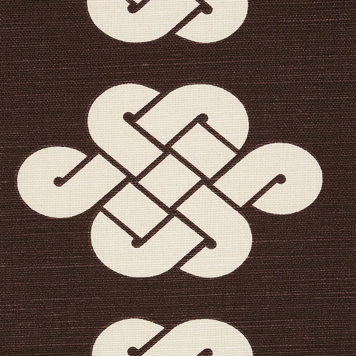 Schumacher 180032 Penelope Knot Brown fabric swatch