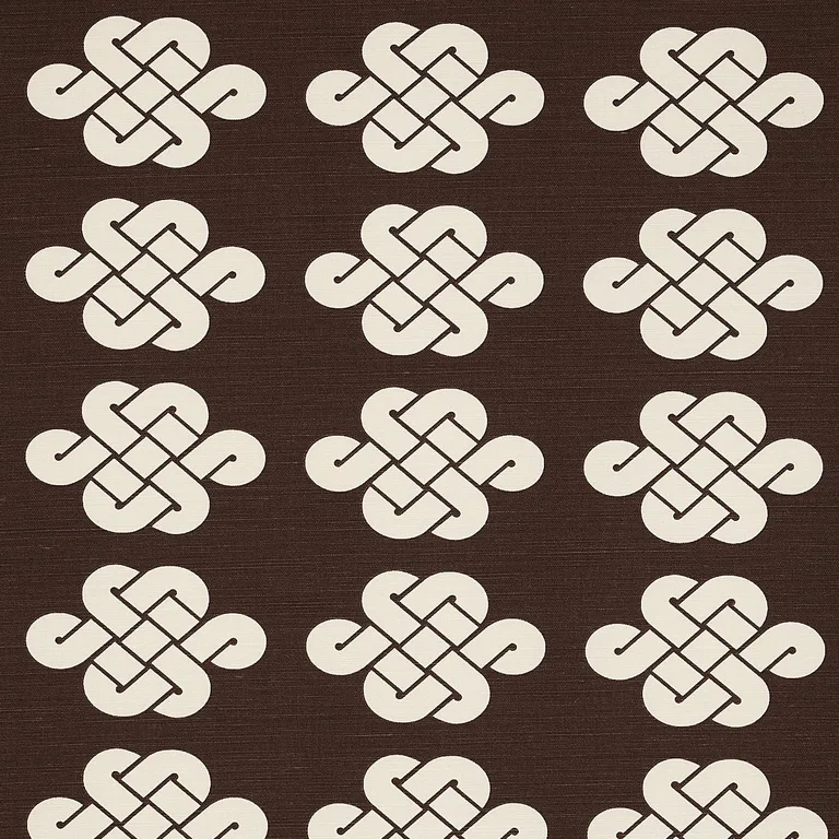 Schumacher 180032 Penelope Knot Brown fabric swatch