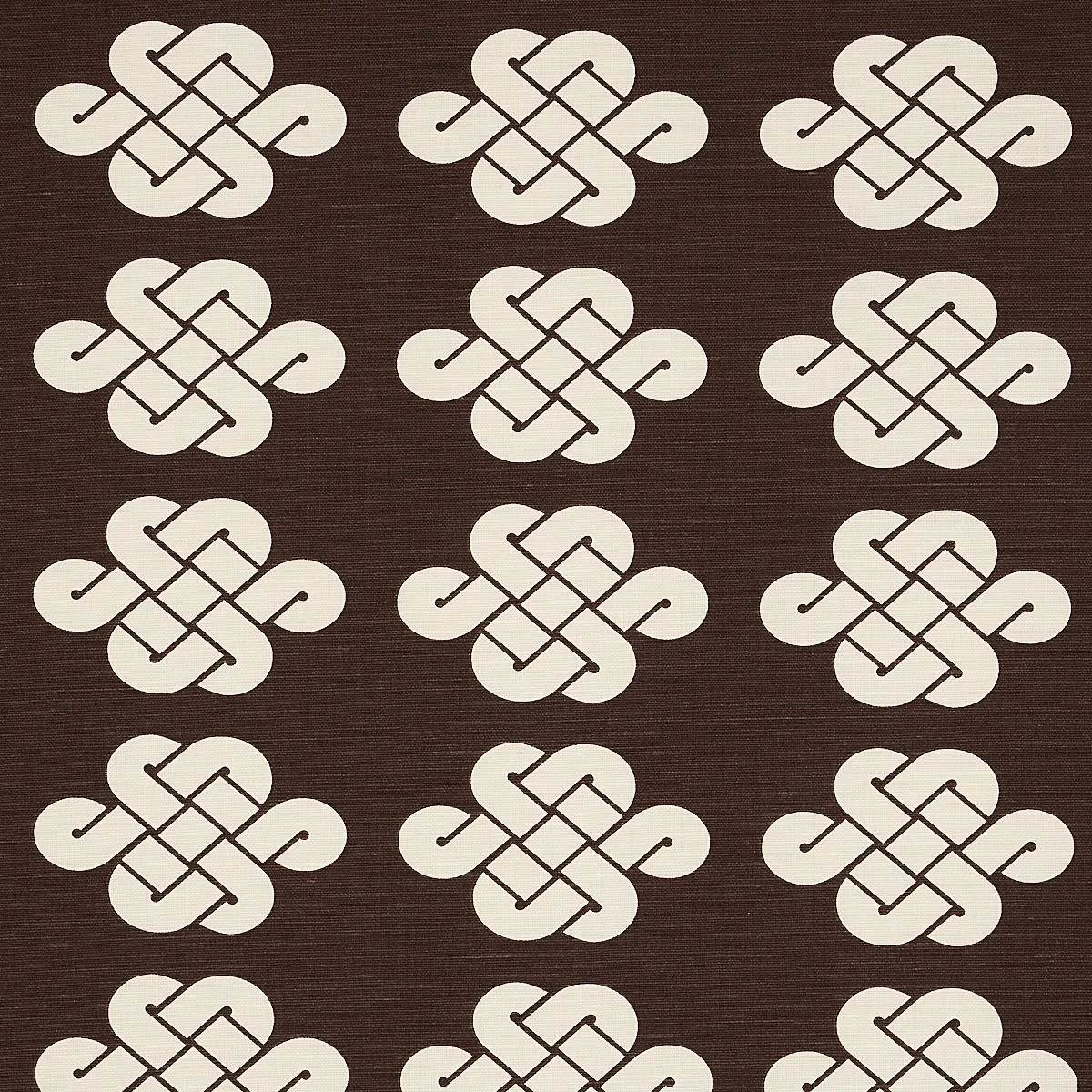 Schumacher 180032 Penelope Knot Brown fabric swatch