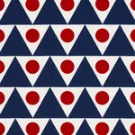 Schumacher 176642 Pennant Ii Indoor/Outdoor Navy & Red fabric swatch