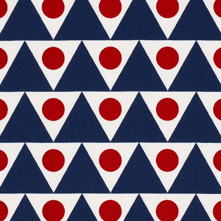 Schumacher 176642 Pennant Ii Indoor/Outdoor Navy & Red fabric swatch