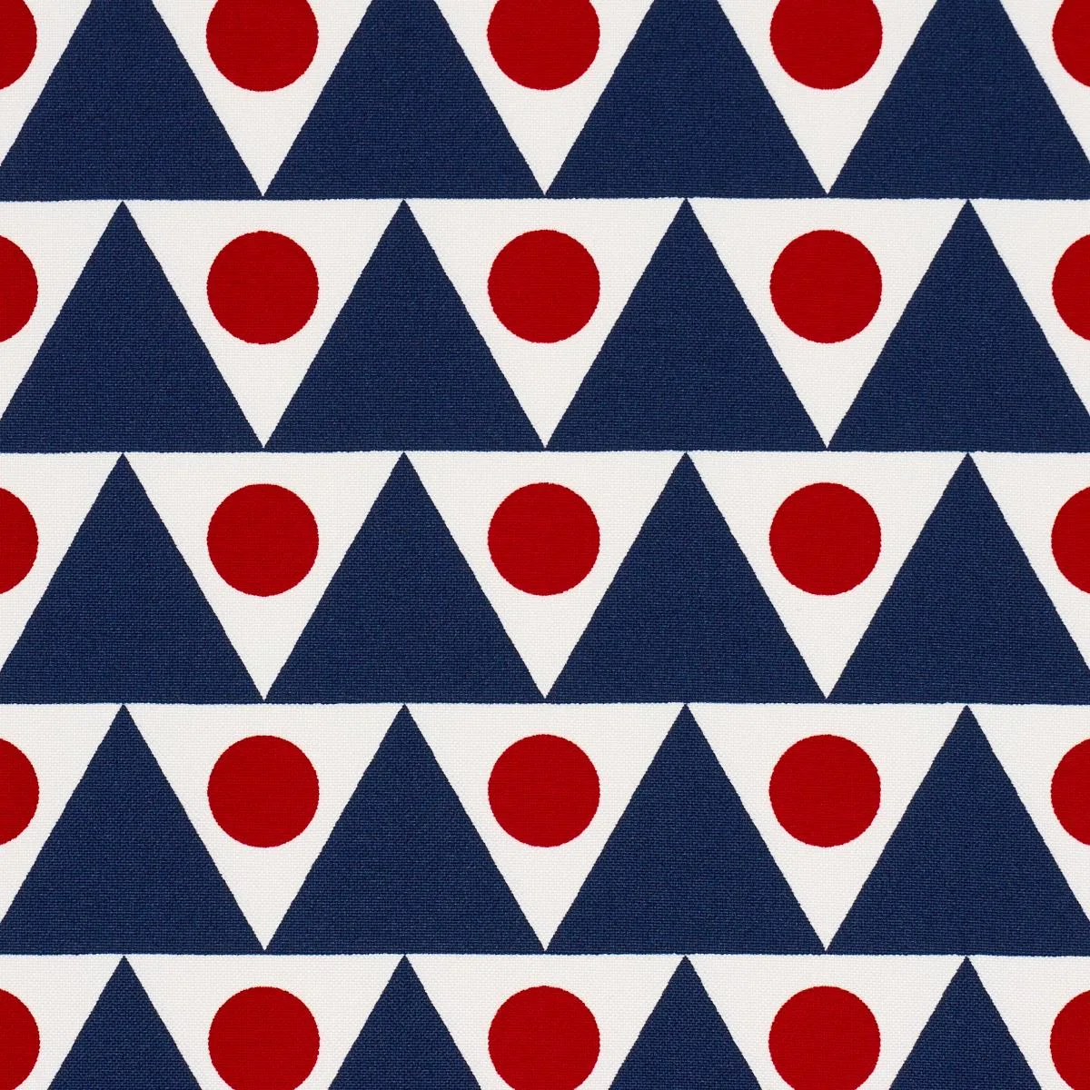 Schumacher 176642 Pennant Ii Indoor/Outdoor Navy & Red fabric swatch