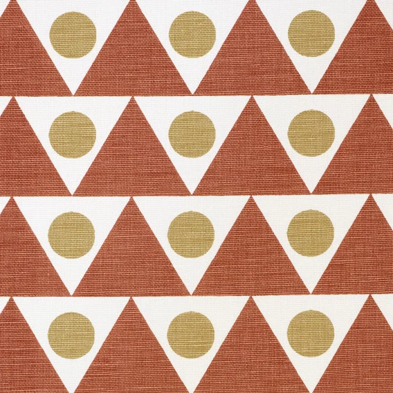 Schumacher 182222 Pennant Terracotta fabric swatch