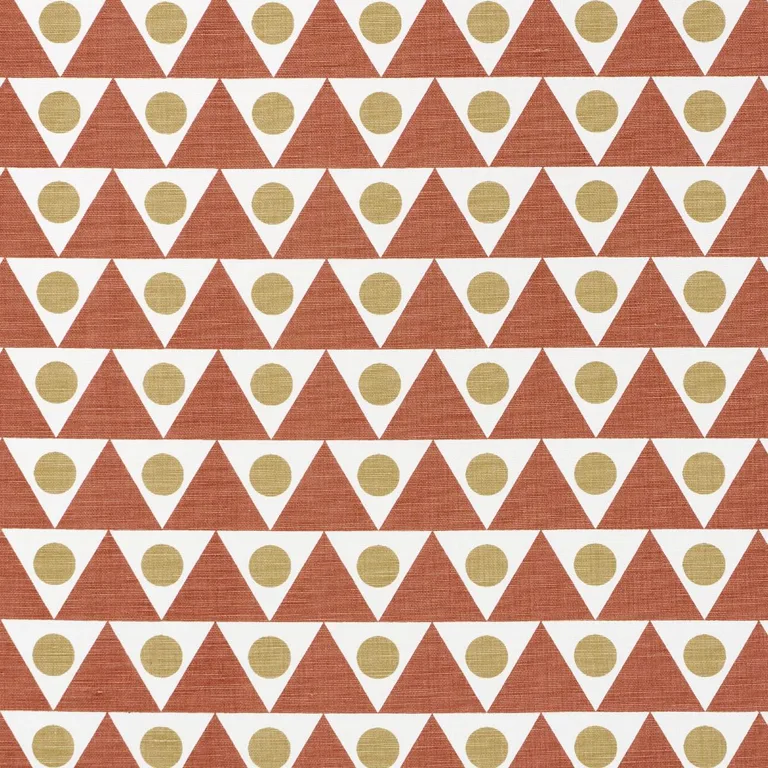 Schumacher 182222 Pennant Terracotta fabric swatch
