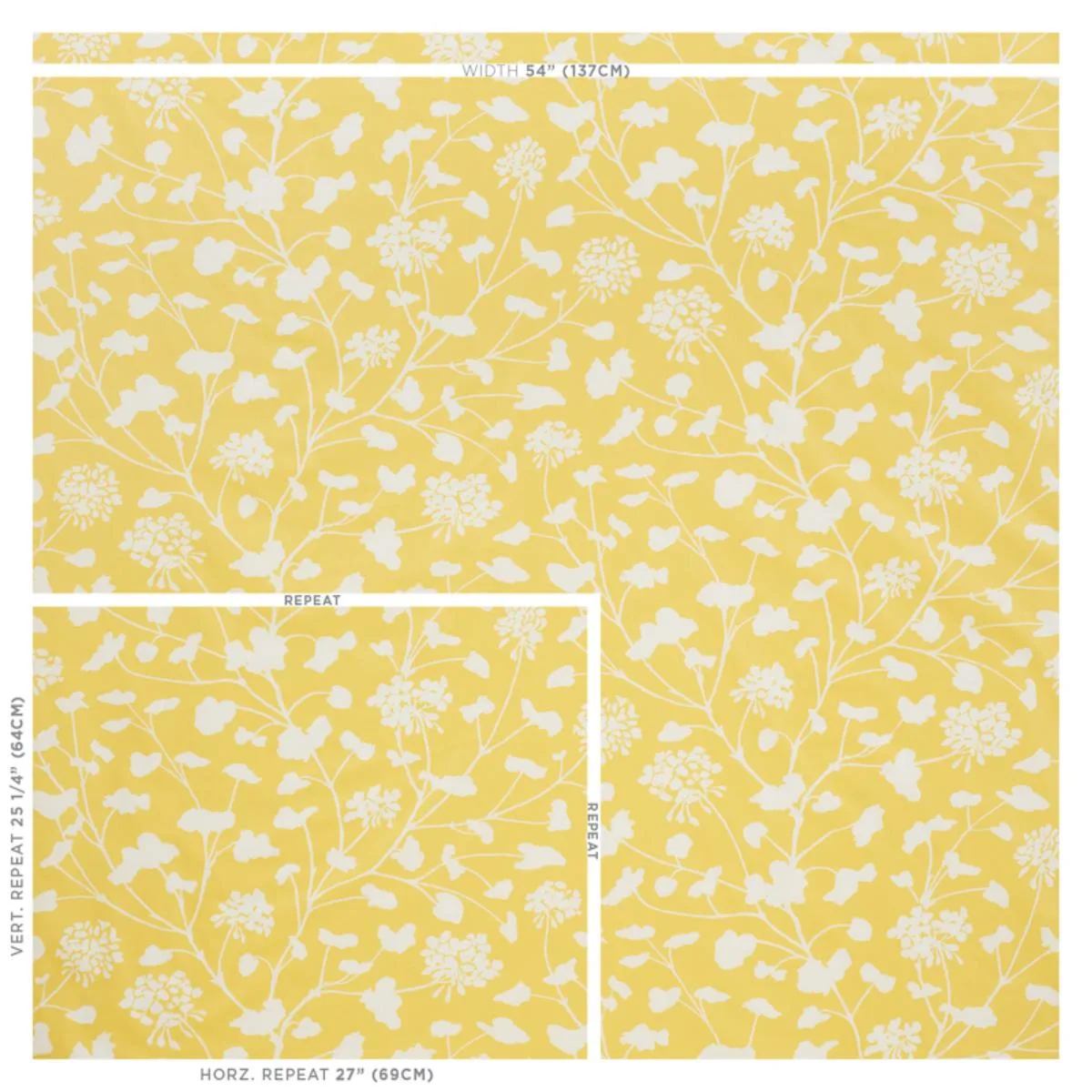 Schumacher 178540 Pennick Chintz Yellow fabric swatch