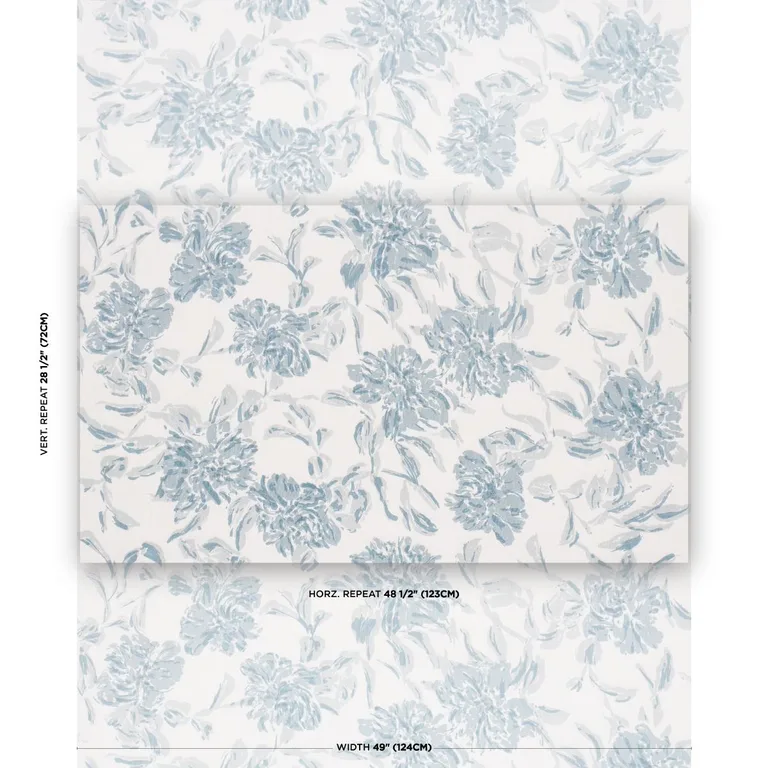 Schumacher TL400071 Peony Chambray fabric swatch