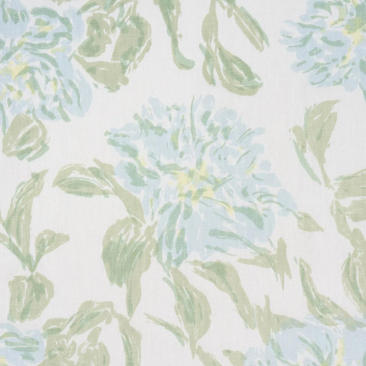 Schumacher TL400070 Peony Green & Soft Blue fabric swatch