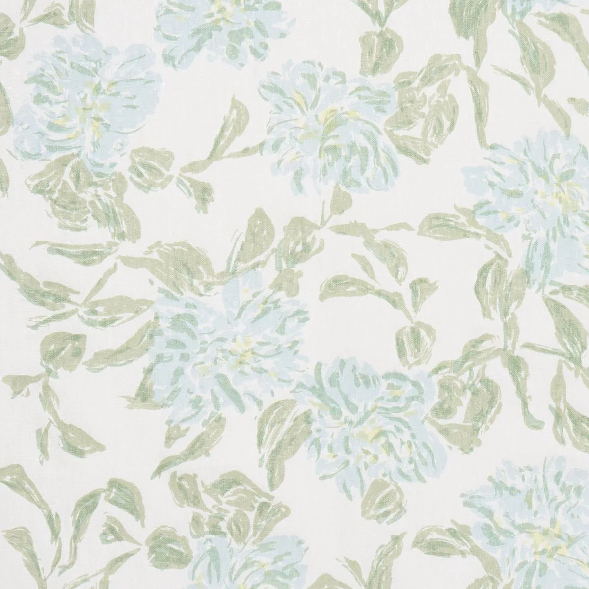 Schumacher TL400070 Peony Green & Soft Blue fabric swatch
