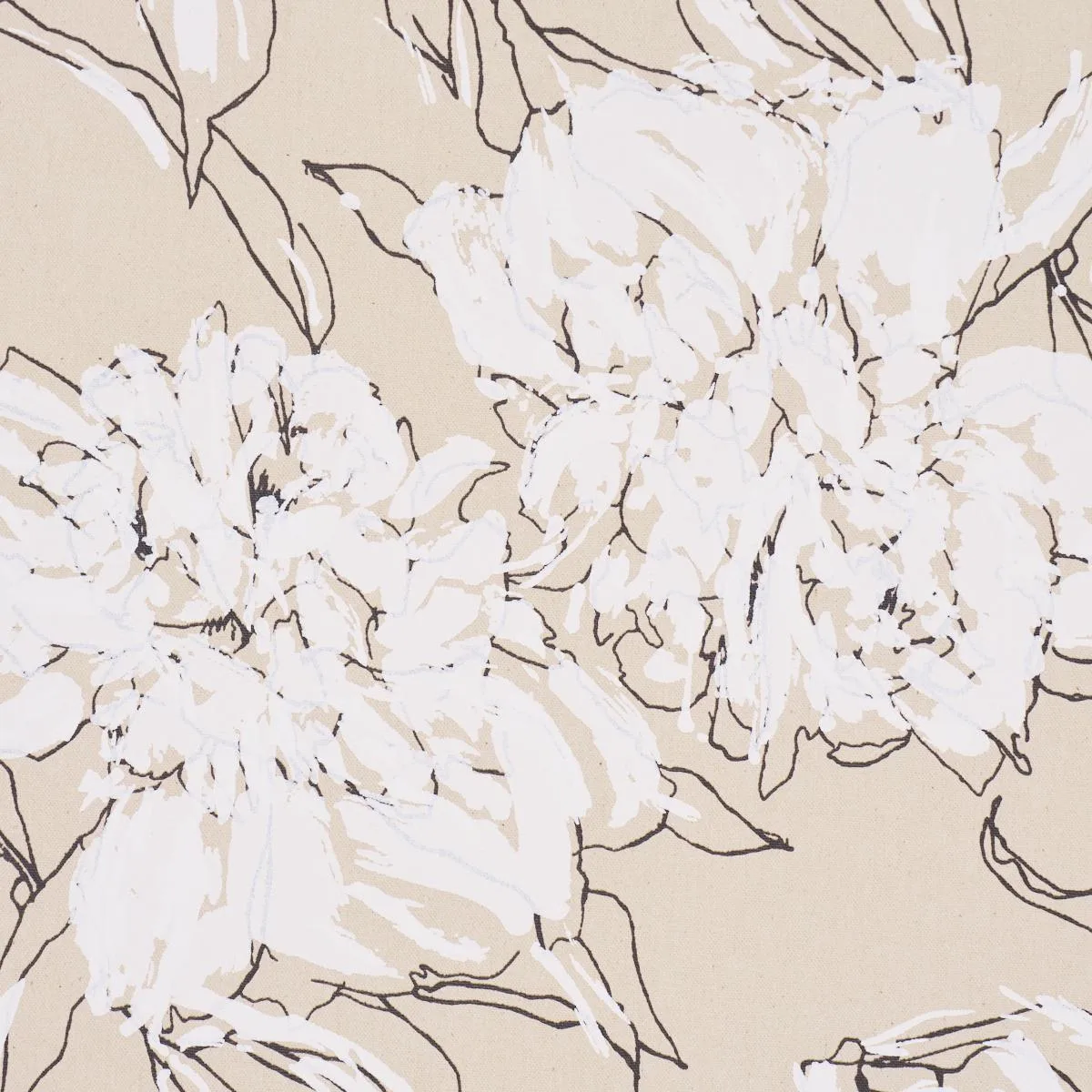Schumacher TL400062 Peony Silhouette Graphite fabric swatch