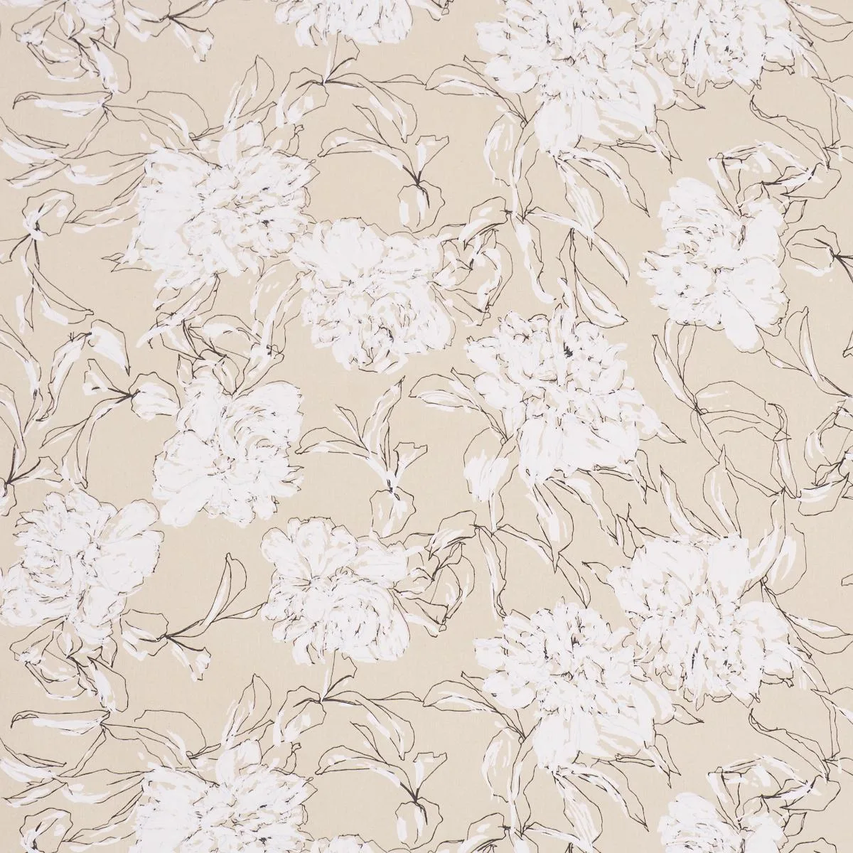Schumacher TL400062 Peony Silhouette Graphite fabric swatch