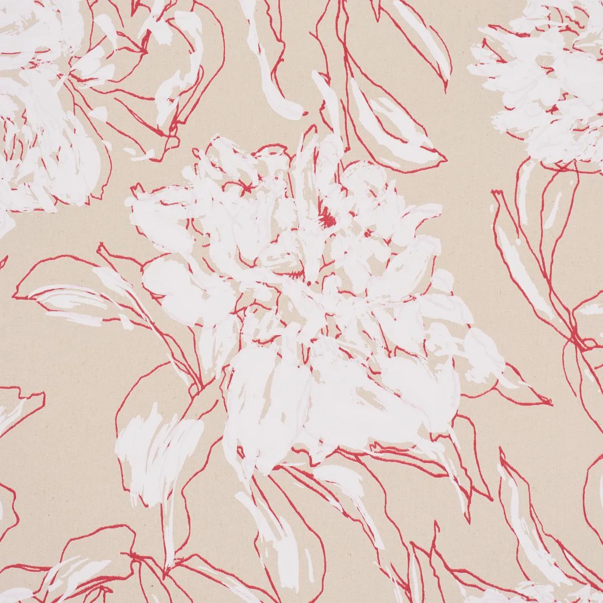 Schumacher TL400060 Peony Silhouette Red fabric swatch