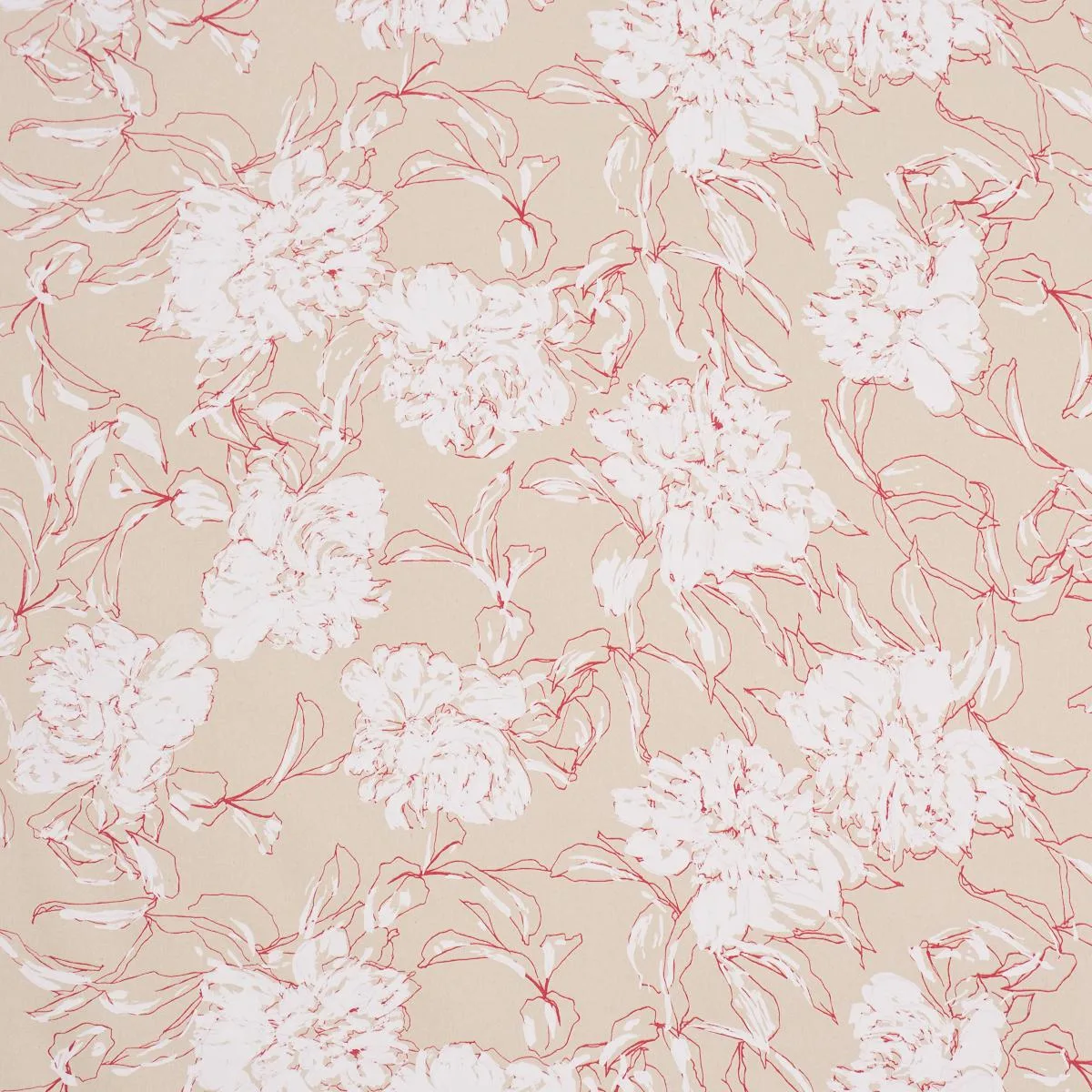 Schumacher TL400060 Peony Silhouette Red fabric swatch