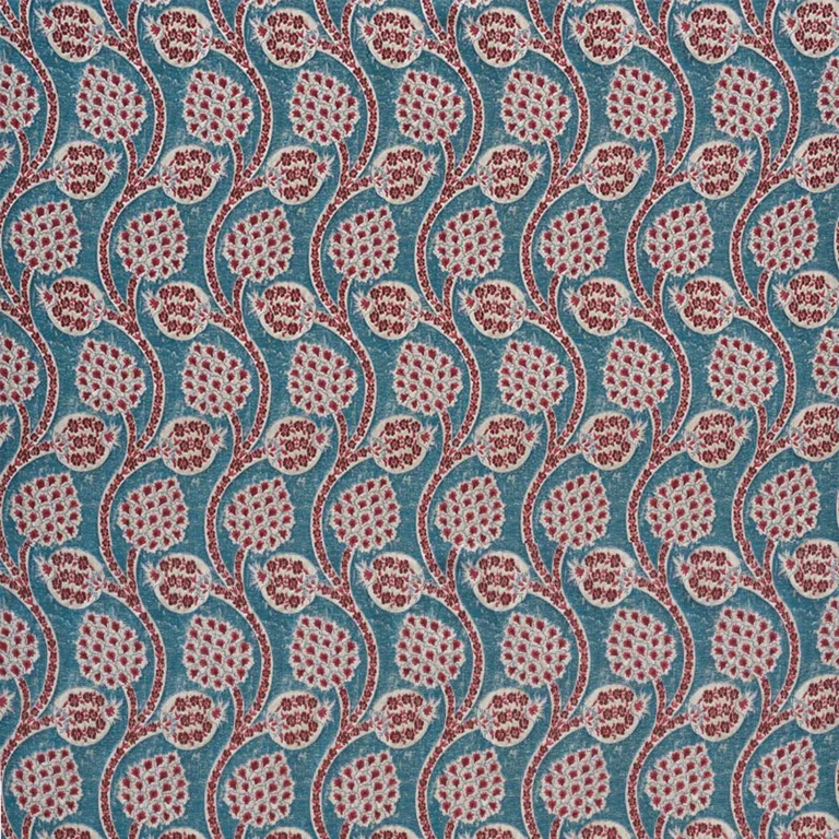 Schumacher 72000 Persephone Peacock fabric swatch