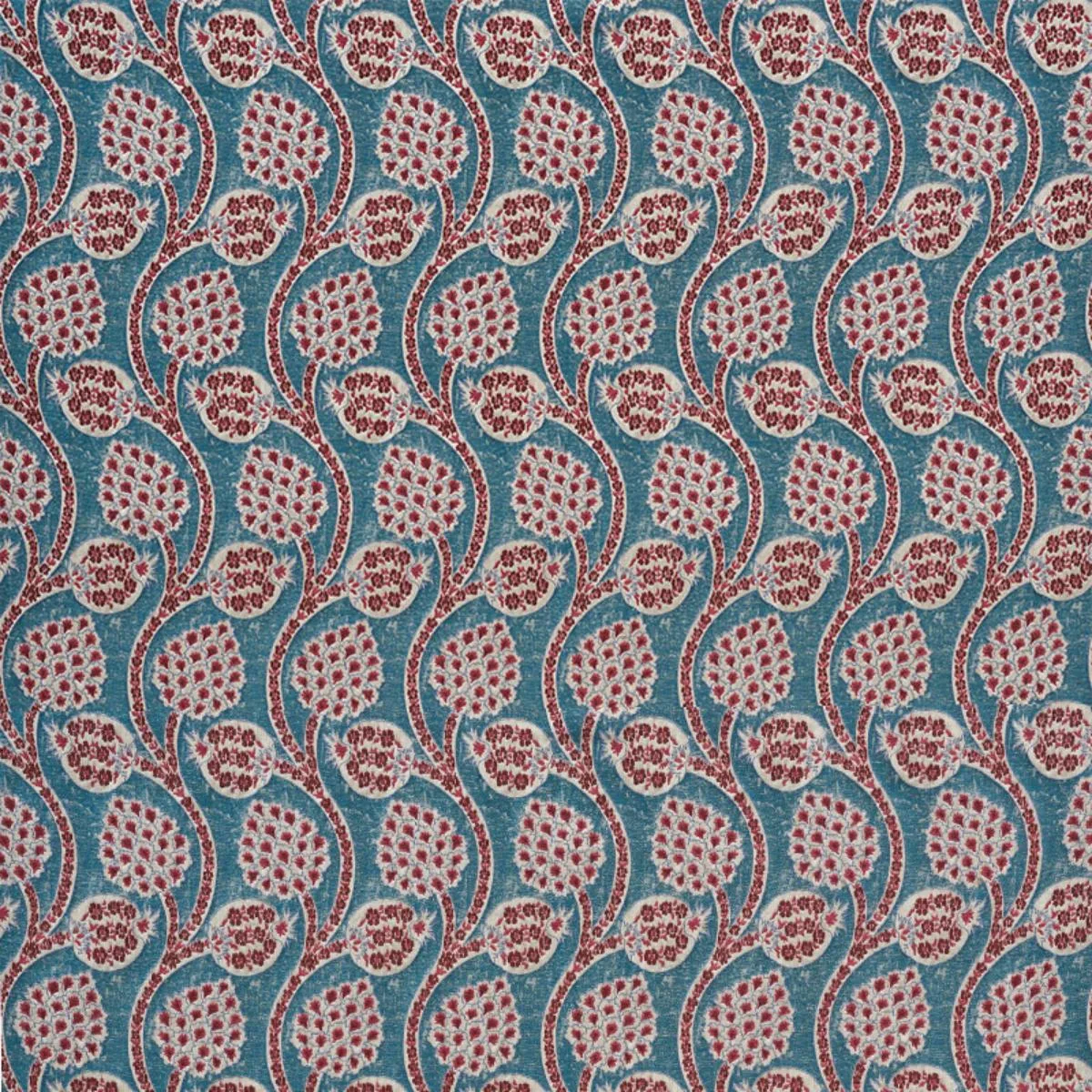 Schumacher 72000 Persephone Peacock fabric swatch