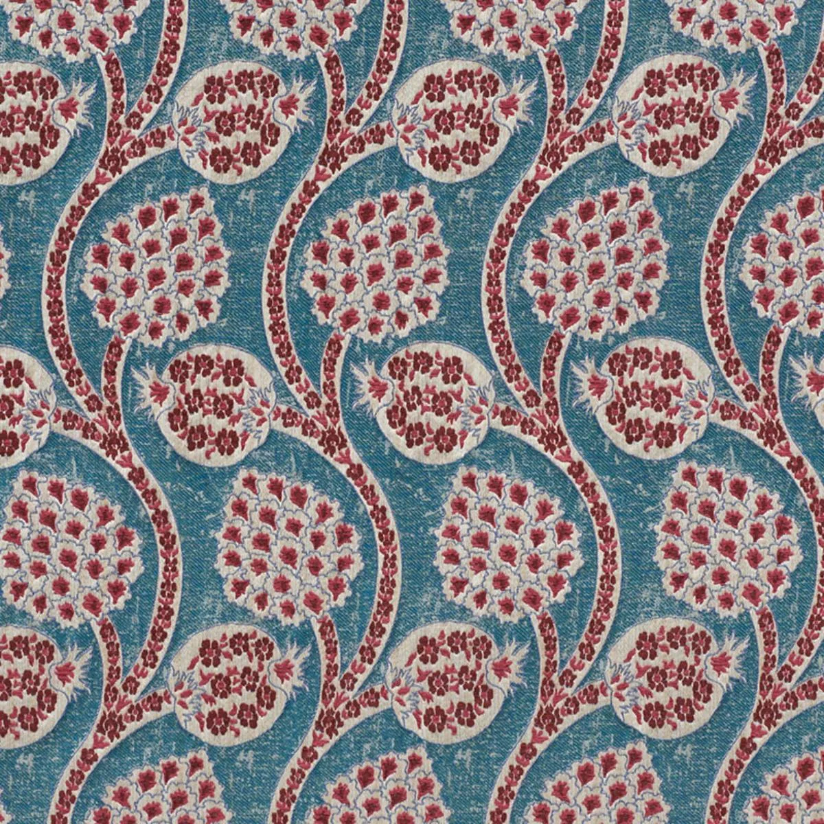 Schumacher 72000 Persephone Peacock fabric swatch