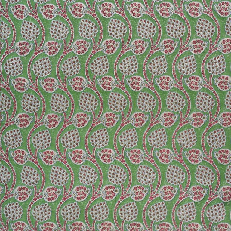 Schumacher 72001 Persephone Verdant fabric swatch