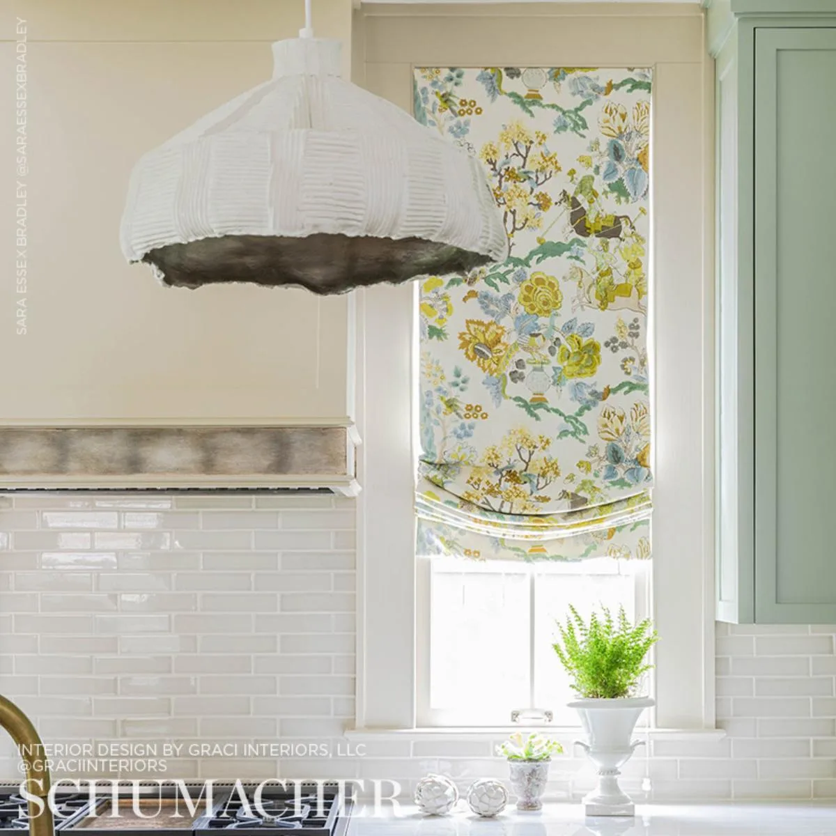 Schumacher 173013 Persian Lancers Citron fabric swatch