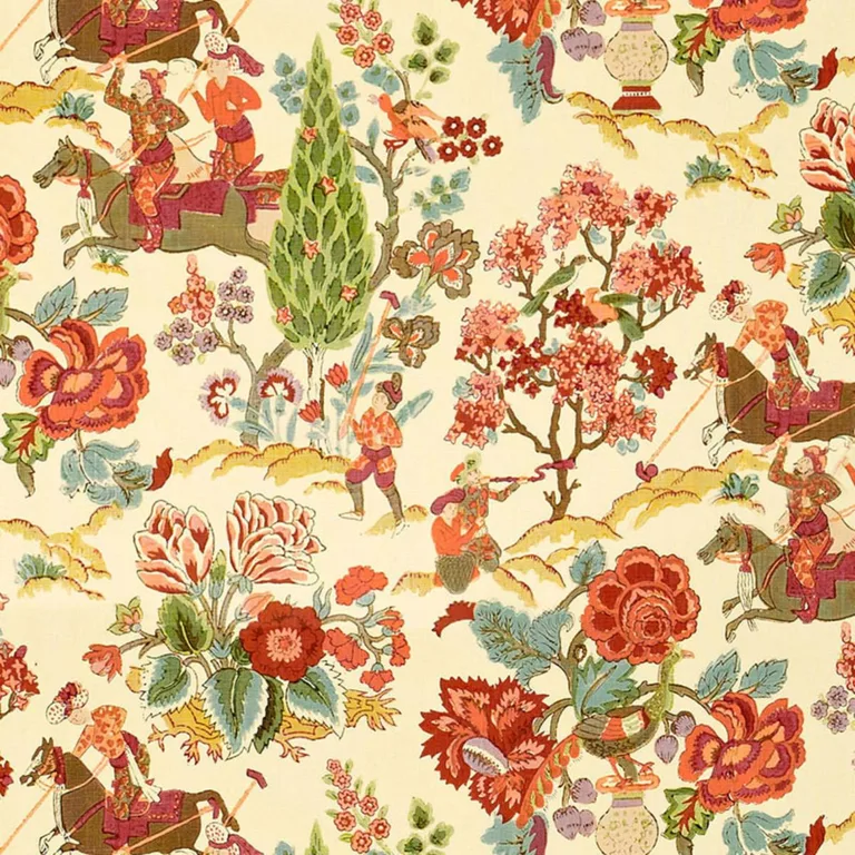 Schumacher 173011 Persian Lancers Spring fabric swatch