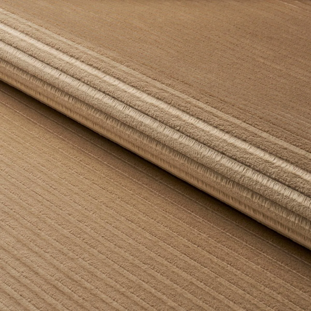Schumacher 83301 Petite Channeled Velvet Camel fabric swatch