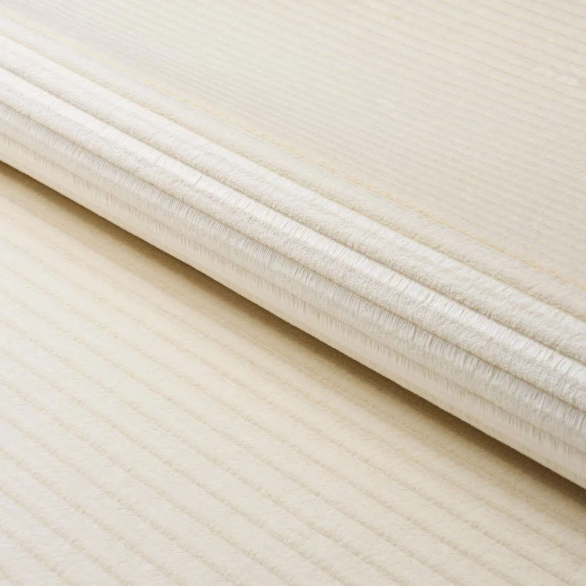 Schumacher 83300 Petite Channeled Velvet Ivory fabric swatch