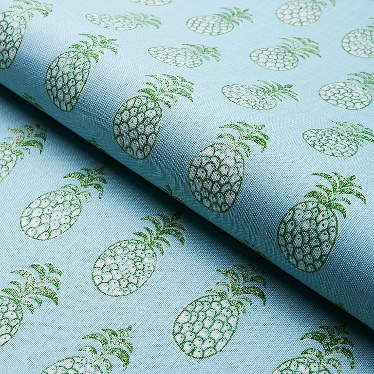 Schumacher 181020 PiñA Cove Indoor/Outdoor Aquamarine fabric swatch