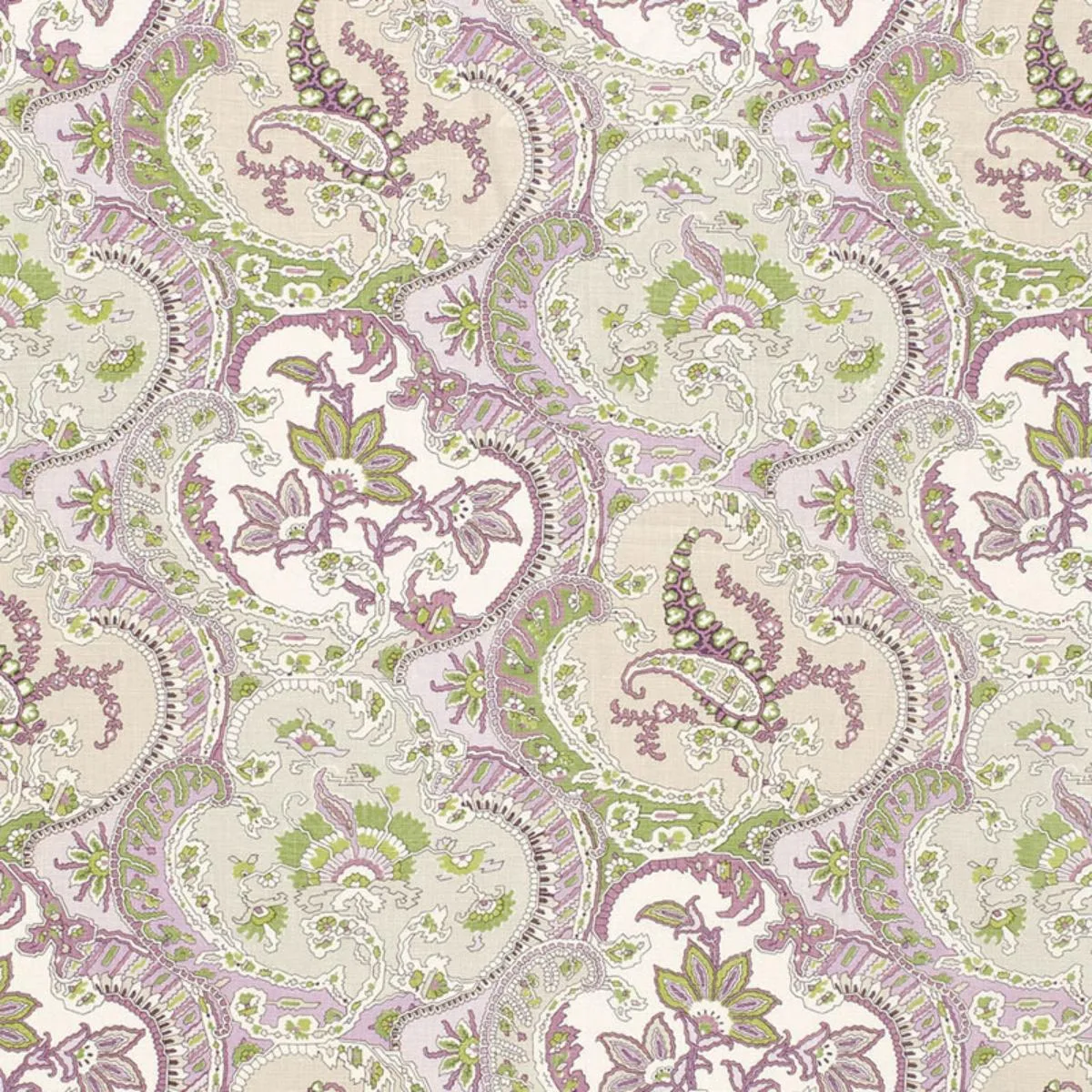 Schumacher 175551 Pickfair Paisley Lilac fabric swatch