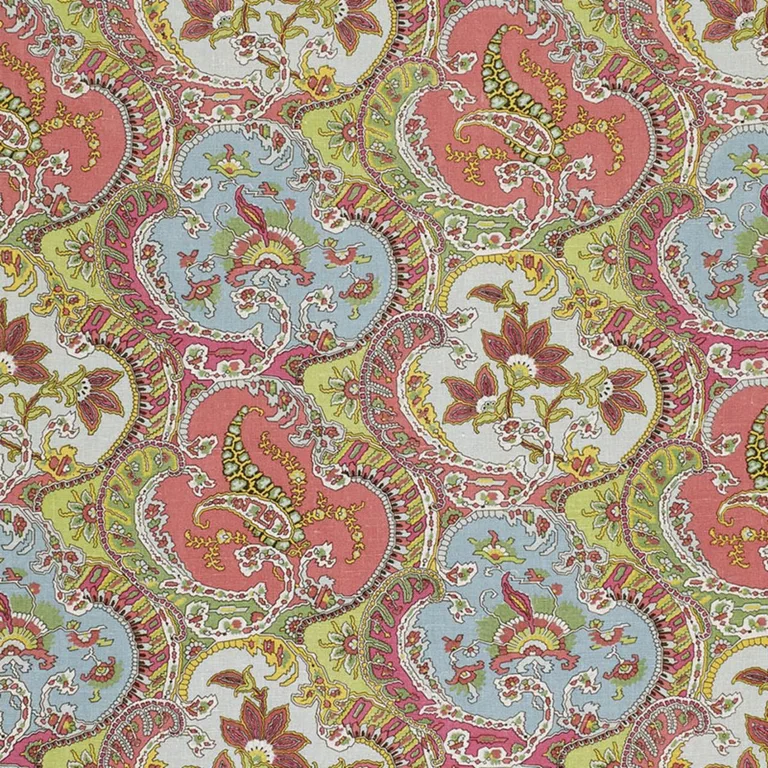 Schumacher 175550 Pickfair Paisley Multi fabric swatch