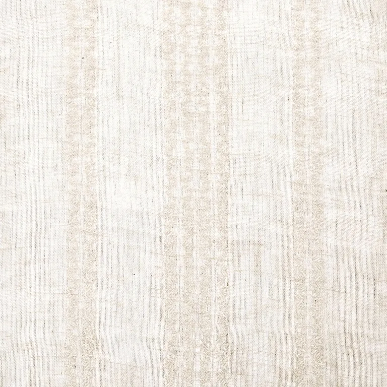 Schumacher 67881 Piero Stripe Embroidered Sheer Linen fabric swatch