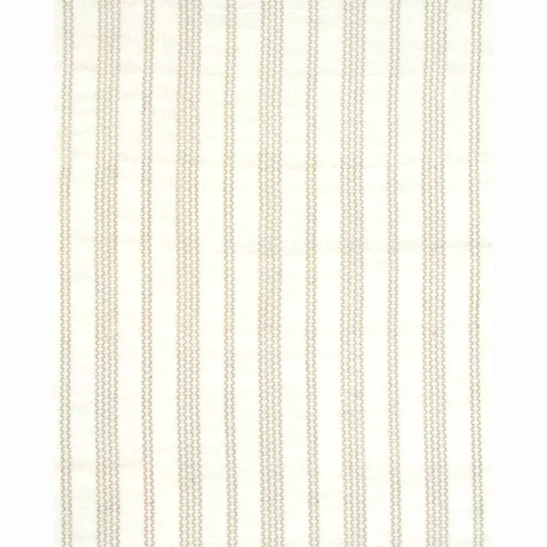 Schumacher 67880 Piero Stripe Embroidered Sheer Pearl fabric swatch