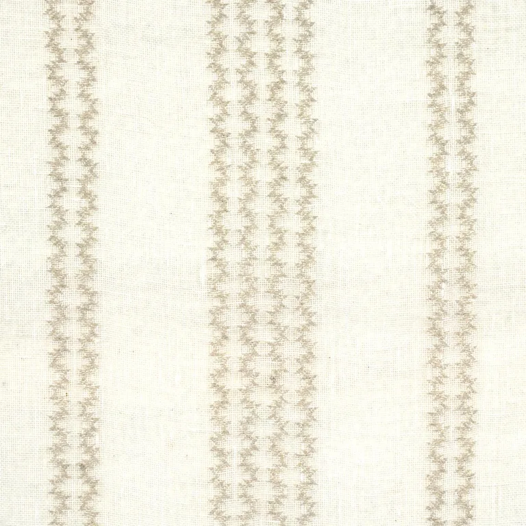 Schumacher 67880 Piero Stripe Embroidered Sheer Pearl fabric swatch