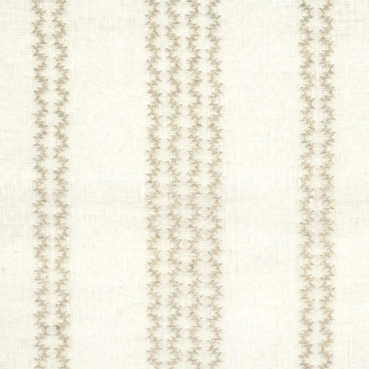 Schumacher 67880 Piero Stripe Embroidered Sheer Pearl fabric swatch