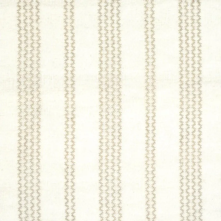 Schumacher 67880 Piero Stripe Embroidered Sheer Pearl fabric swatch