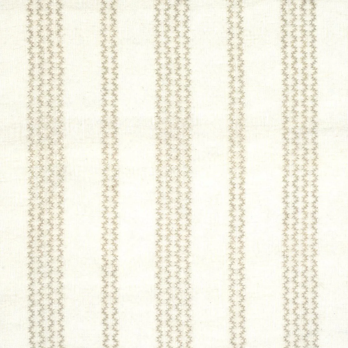 Schumacher 67880 Piero Stripe Embroidered Sheer Pearl fabric swatch