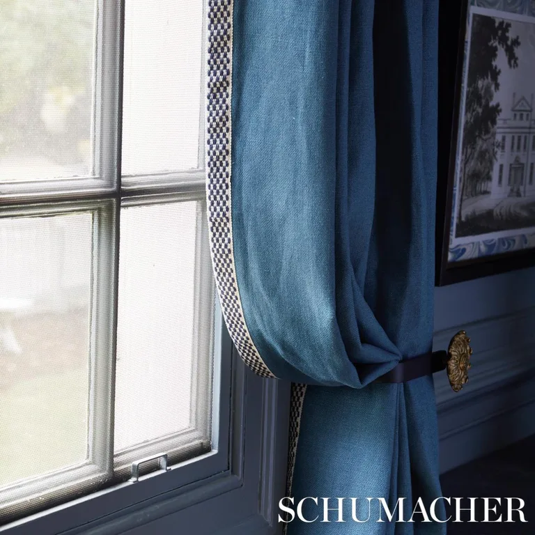 Schumacher 69946 Piet Performance Linen Harbor fabric swatch