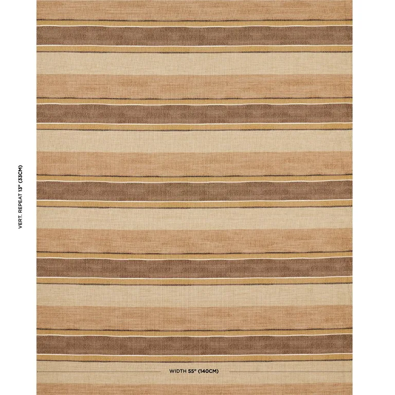 Schumacher 83500 Pikes Stripe Spice fabric swatch