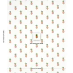 Schumacher 81530 Pineapple Embroidery Apricot On Ivory fabric swatch