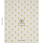 Schumacher 81531 Pineapple Embroidery Green On Natural fabric swatch