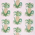 Schumacher 178802 Pineapples Chintz Blush fabric swatch