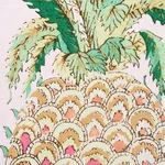 Schumacher 178802 Pineapples Chintz Blush fabric swatch
