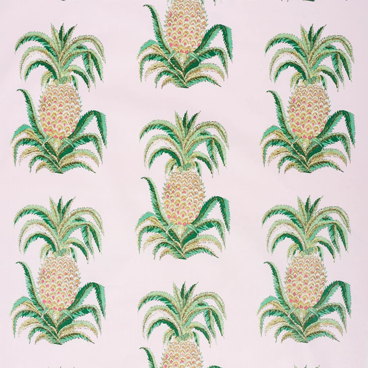Schumacher 178802 Pineapples Chintz Blush fabric swatch